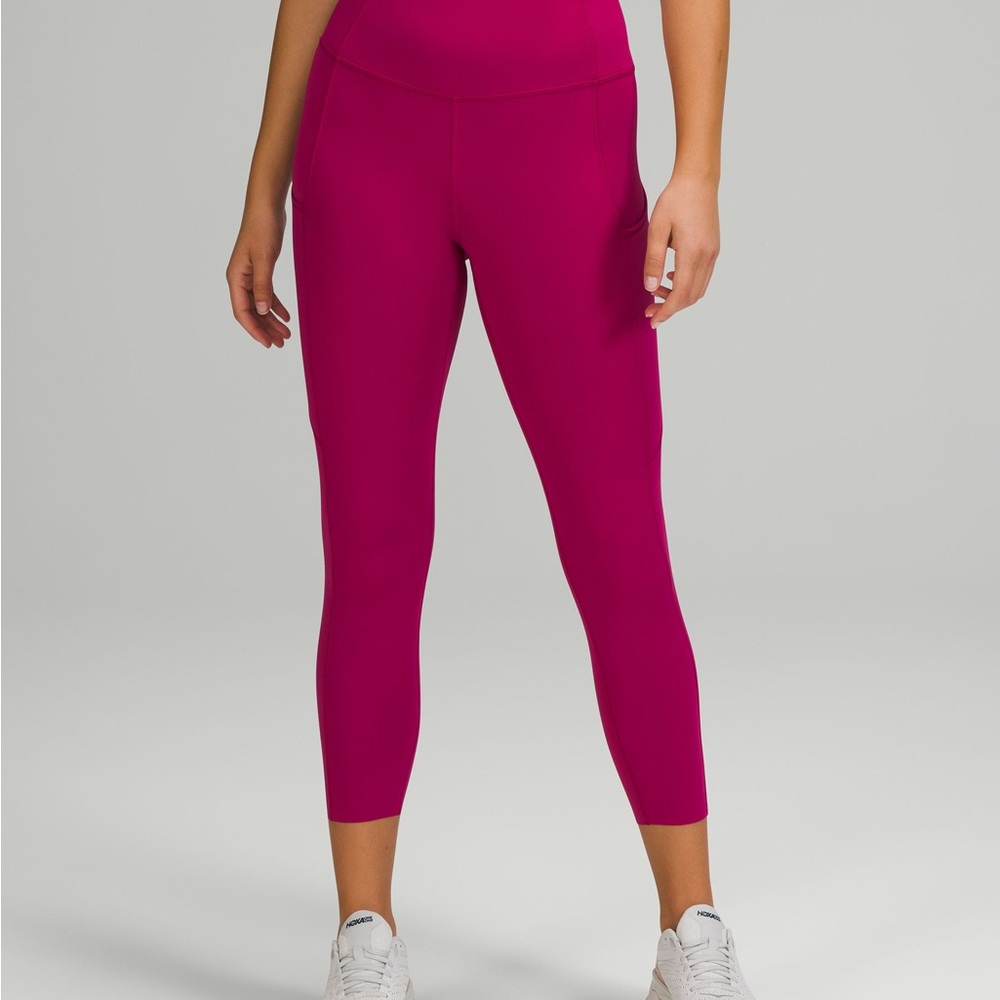 Fast & free high rise crop 23 Women's Pink High-Waisted Leggings